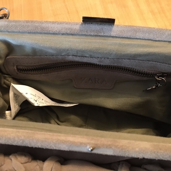 Zara Taupe Suede Shoulder Bag - Picture 5 of 8